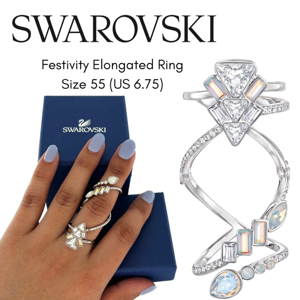 SWAROVSKI Crystal Festivity Long Ring (Size 55, US 6.75) - Picture 11 of 14